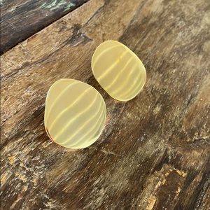 Round Organic shaped gold earrings
